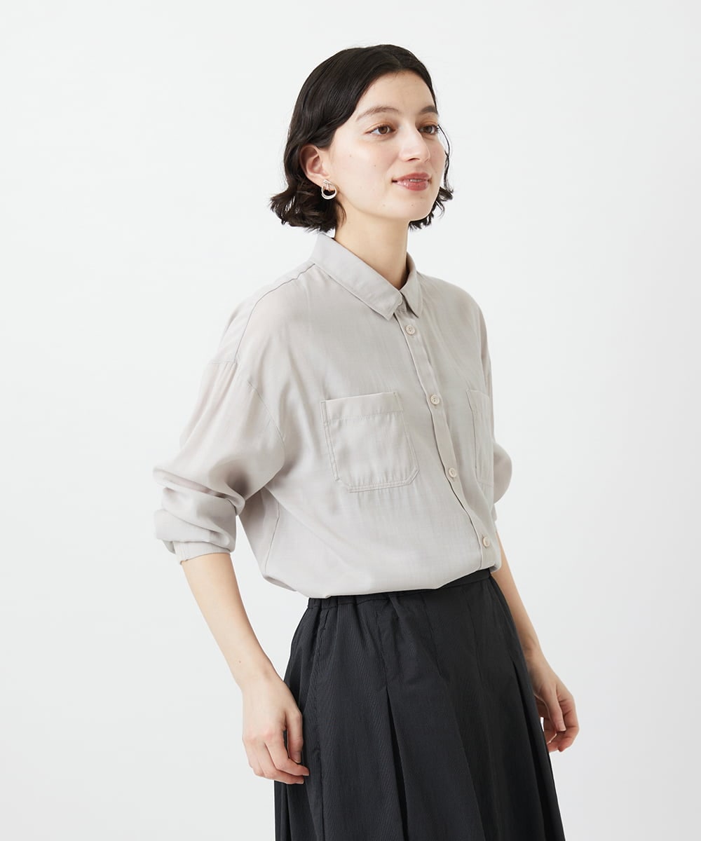 NHBGF84290 GIANNI LO GIUDICE(小さいサイズ)(メゾン ドゥ サンク) シルク混リラックスシャツ ベージュ
