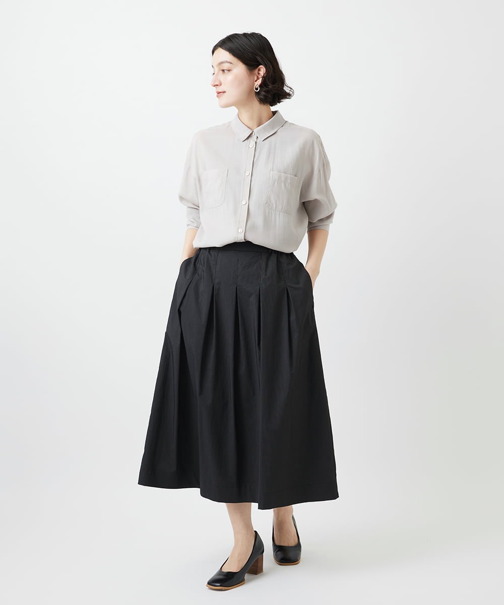 NHBGF84290 GIANNI LO GIUDICE(小さいサイズ)(メゾン ドゥ サンク) シルク混リラックスシャツ ベージュ