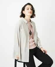 NHBGF84290 GIANNI LO GIUDICE(小さいサイズ)(メゾン ドゥ サンク) シルク混リラックスシャツ ベージュ