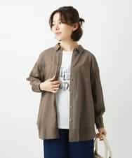 NHBGF84290 GIANNI LO GIUDICE(小さいサイズ)(メゾン ドゥ サンク) シルク混リラックスシャツ ベージュ