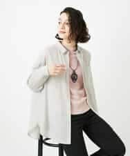 NHBGF84290 GIANNI LO GIUDICE(小さいサイズ)(メゾン ドゥ サンク) シルク混リラックスシャツ ベージュ