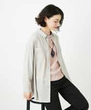 NHBGF84290 GIANNI LO GIUDICE(小さいサイズ)(メゾン ドゥ サンク) シルク混リラックスシャツ ベージュ