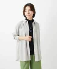 NHBGF84290 GIANNI LO GIUDICE(小さいサイズ)(メゾン ドゥ サンク) シルク混リラックスシャツ ベージュ