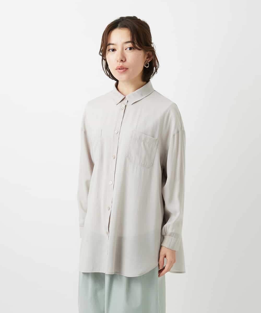 NHBGF84290 GIANNI LO GIUDICE(小さいサイズ)(メゾン ドゥ サンク) シルク混リラックスシャツ ベージュ