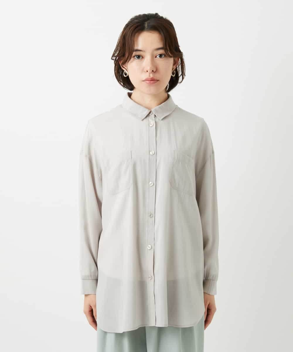 NHBGF84290 GIANNI LO GIUDICE(小さいサイズ)(メゾン ドゥ サンク) シルク混リラックスシャツ ベージュ