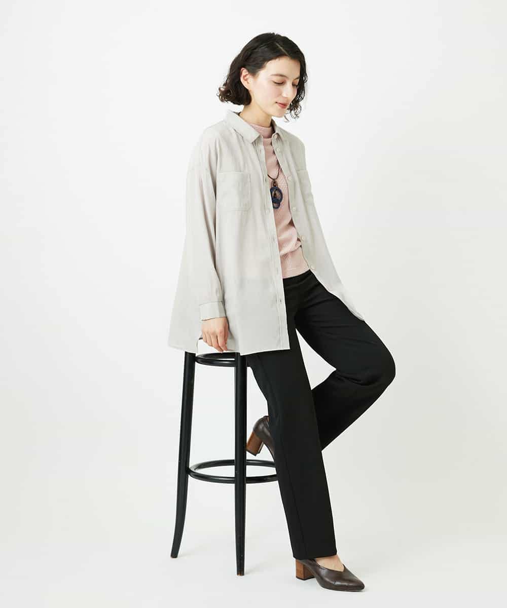 NHBGF84290 GIANNI LO GIUDICE(小さいサイズ)(メゾン ドゥ サンク) シルク混リラックスシャツ ベージュ