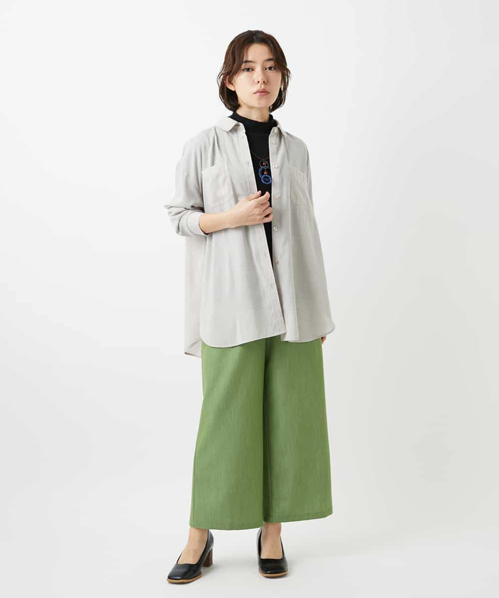 NHBGF84290 GIANNI LO GIUDICE(小さいサイズ)(メゾン ドゥ サンク) シルク混リラックスシャツ ベージュ