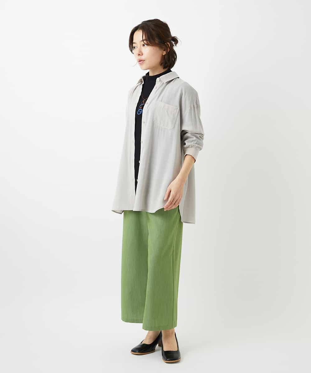 NHBGF84290 GIANNI LO GIUDICE(小さいサイズ)(メゾン ドゥ サンク) シルク混リラックスシャツ ベージュ