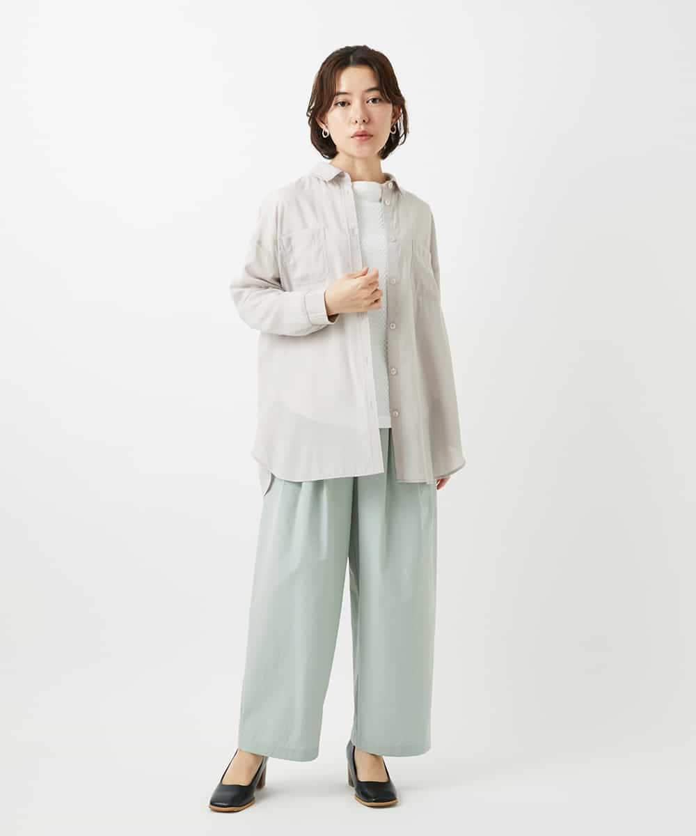 NHBGF84290 GIANNI LO GIUDICE(小さいサイズ)(メゾン ドゥ サンク) シルク混リラックスシャツ ベージュ