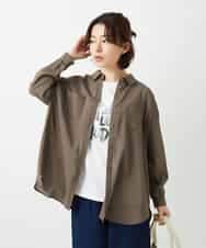 NHBGF84290 GIANNI LO GIUDICE(小さいサイズ)(メゾン ドゥ サンク) シルク混リラックスシャツ ブラウン