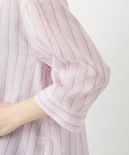 NHBGF85230 GIANNI LO GIUDICE(小さいサイズ)(メゾン ドゥ サンク) シアーストライププルオーバーブラウス ピンク