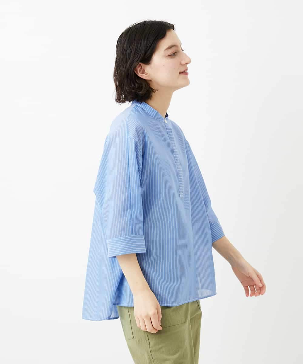 NHBGF85230 GIANNI LO GIUDICE(小さいサイズ)(メゾン ドゥ サンク) シアーストライププルオーバーブラウス ピンク