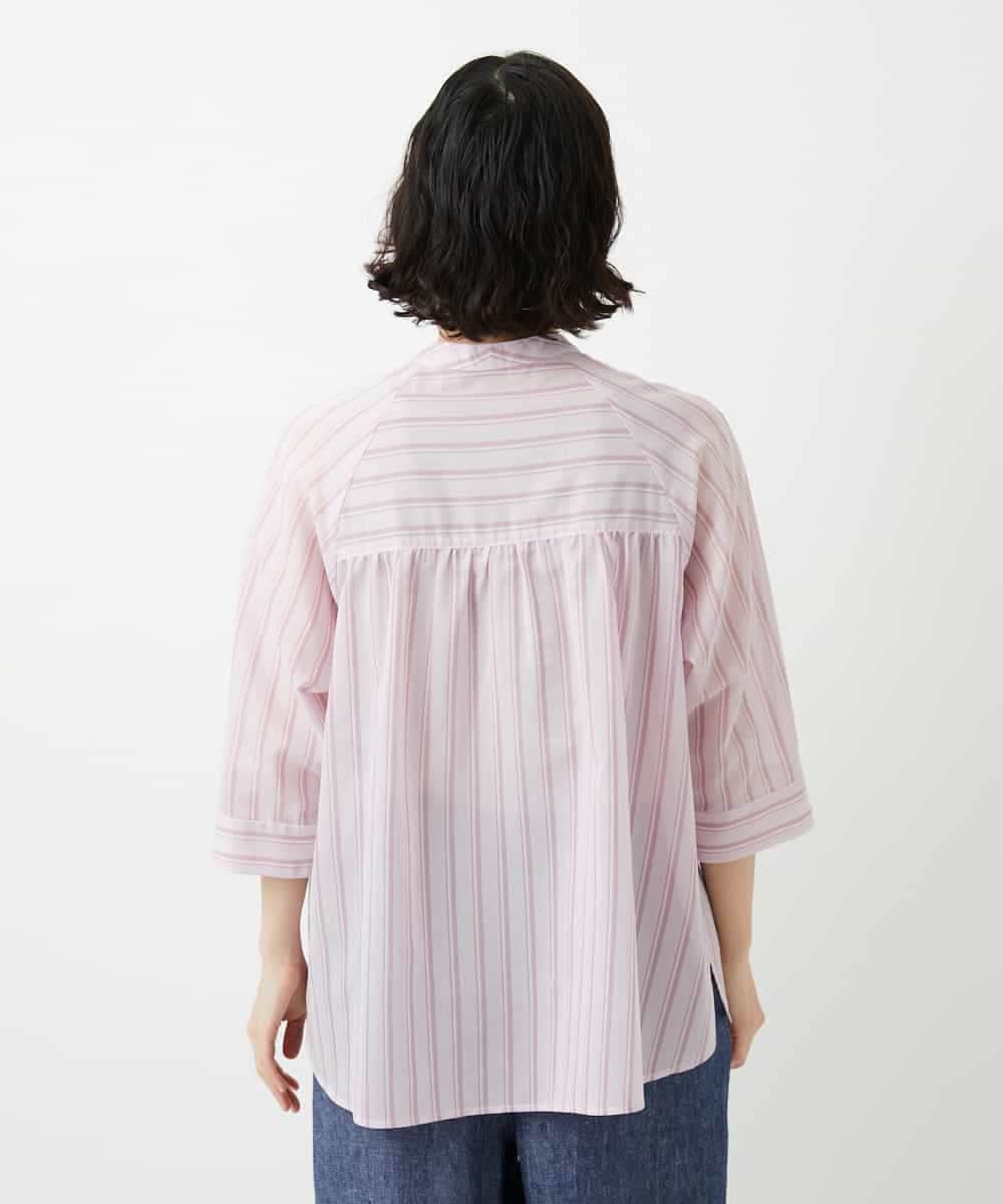 NHBGF85230 GIANNI LO GIUDICE(小さいサイズ)(メゾン ドゥ サンク) シアーストライププルオーバーブラウス ピンク