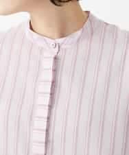 NHBGF85230 GIANNI LO GIUDICE(小さいサイズ)(メゾン ドゥ サンク) シアーストライププルオーバーブラウス ピンク