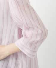 NHBGF85230 GIANNI LO GIUDICE(小さいサイズ)(メゾン ドゥ サンク) シアーストライププルオーバーブラウス ピンク