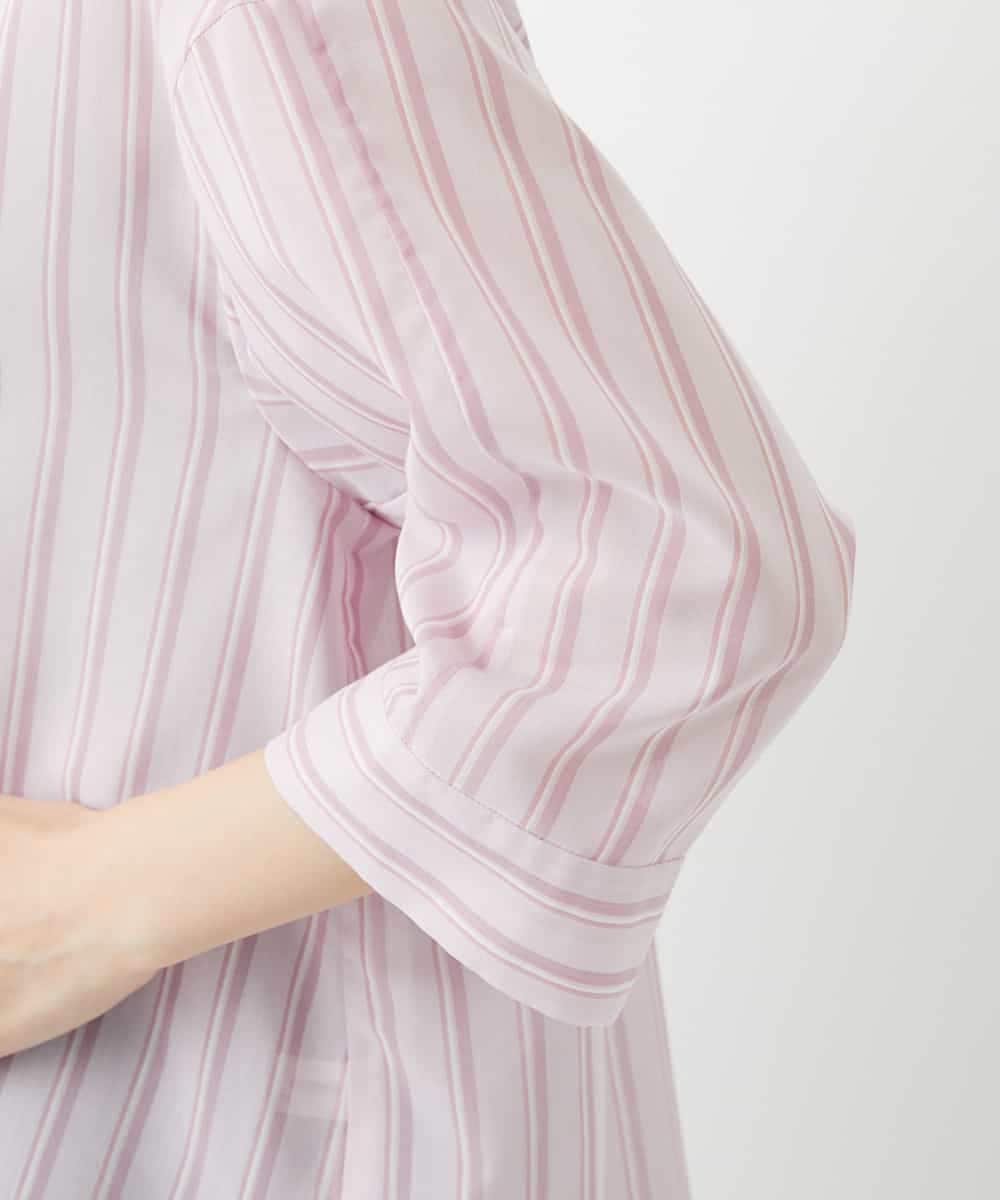 NHBGF85230 GIANNI LO GIUDICE(小さいサイズ)(メゾン ドゥ サンク) シアーストライププルオーバーブラウス ピンク