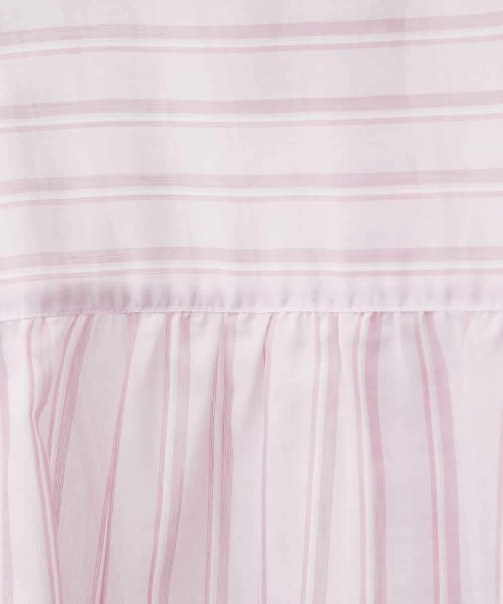 NHBGF85230 GIANNI LO GIUDICE(小さいサイズ)(メゾン ドゥ サンク) シアーストライププルオーバーブラウス ピンク