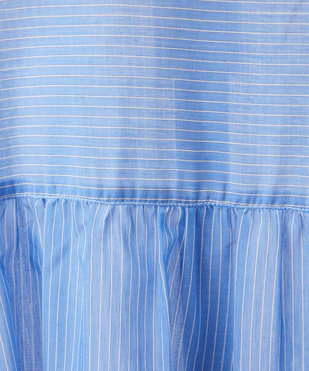 NHBGF85230 GIANNI LO GIUDICE(小さいサイズ)(メゾン ドゥ サンク) シアーストライププルオーバーブラウス ピンク