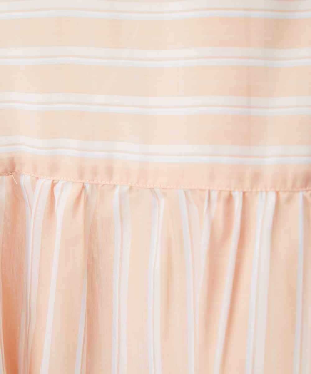 NHBGF85230 GIANNI LO GIUDICE(小さいサイズ)(メゾン ドゥ サンク) シアーストライププルオーバーブラウス ピンク