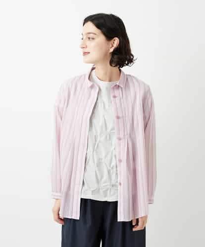 NHBGF86250 GIANNI LO GIUDICE(小さいサイズ) シアーストライプ前開きブラウス