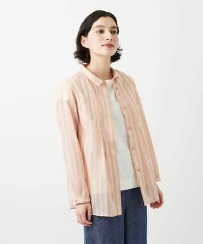 NHBGF86250 GIANNI LO GIUDICE(小さいサイズ) シアーストライプ前開きブラウス