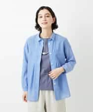 NHBGF86250 GIANNI LO GIUDICE(小さいサイズ)(メゾン ドゥ サンク) シアーストライプ前開きブラウス オレンジ