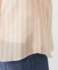 NHBGF86250 GIANNI LO GIUDICE(小さいサイズ)(メゾン ドゥ サンク) シアーストライプ前開きブラウス オレンジ