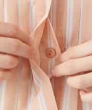 NHBGF86250 GIANNI LO GIUDICE(小さいサイズ)(メゾン ドゥ サンク) シアーストライプ前開きブラウス オレンジ