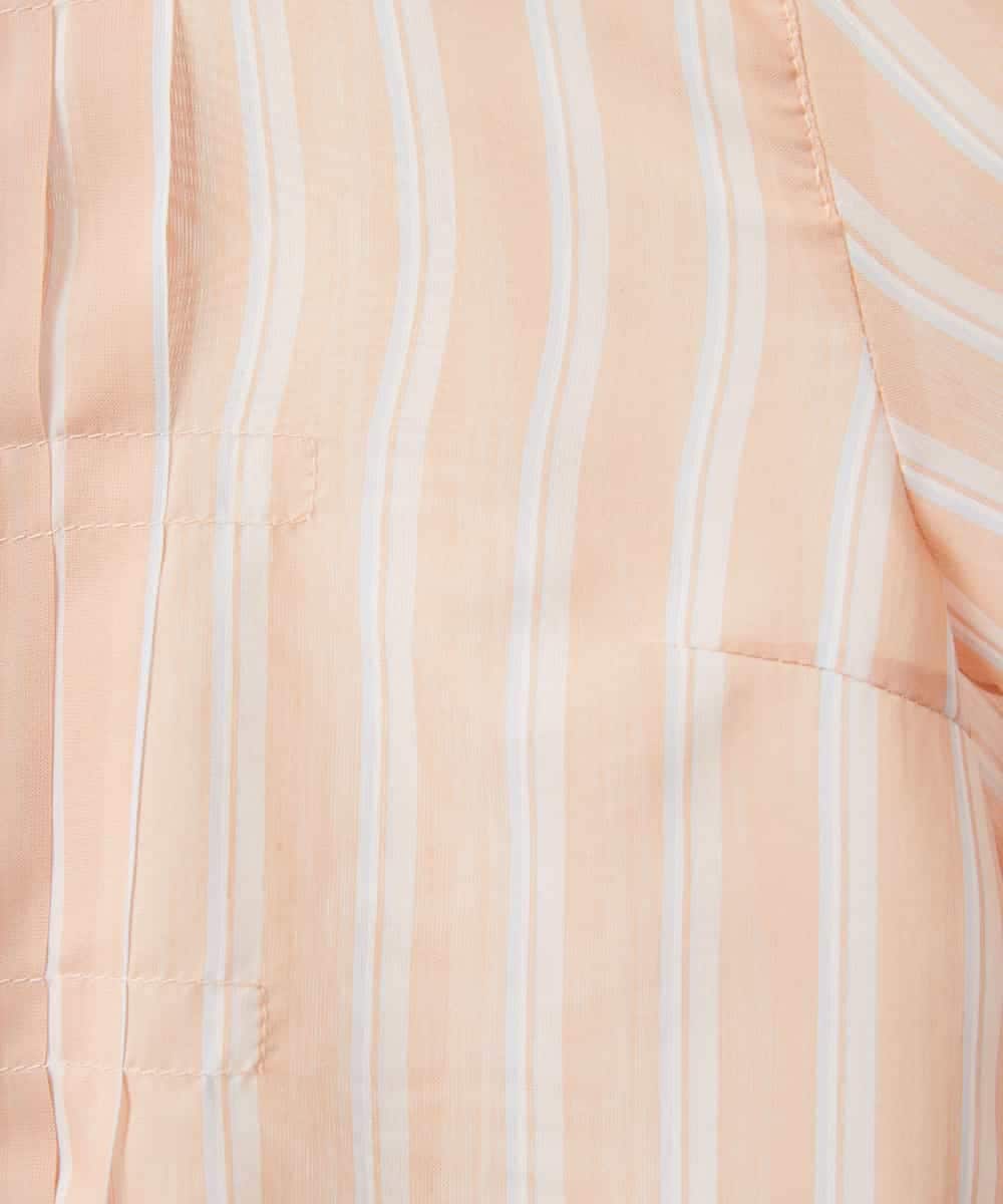 NHBGF86250 GIANNI LO GIUDICE(小さいサイズ)(メゾン ドゥ サンク) シアーストライプ前開きブラウス オレンジ