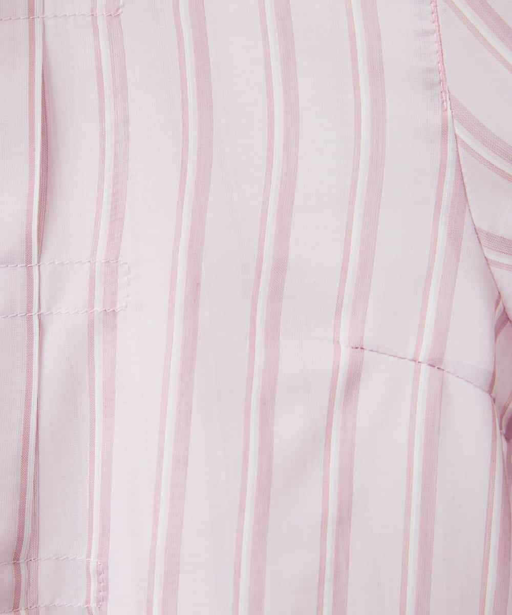 NHBGF86250 GIANNI LO GIUDICE(小さいサイズ)(メゾン ドゥ サンク) シアーストライプ前開きブラウス オレンジ