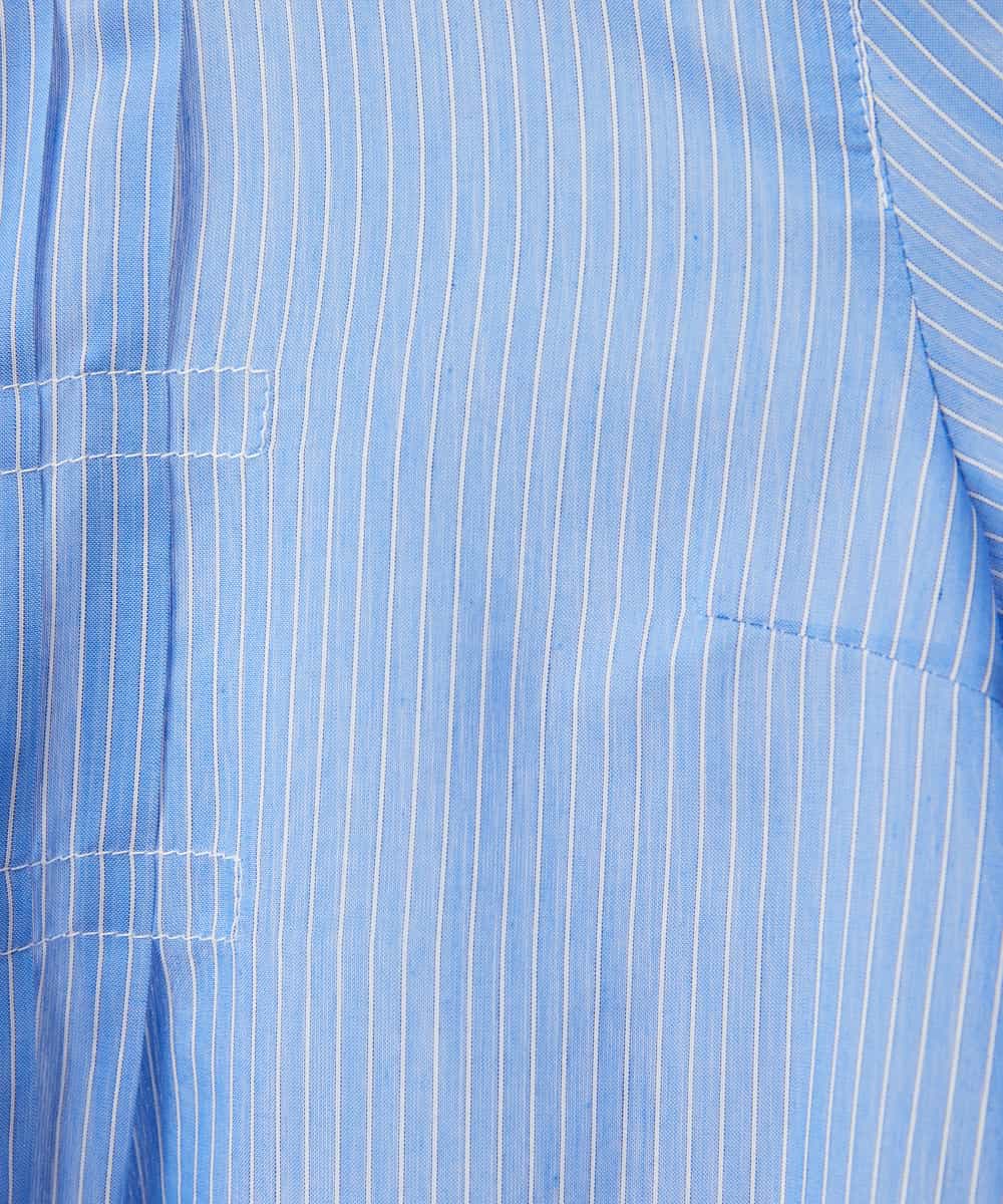 NHBGF86250 GIANNI LO GIUDICE(小さいサイズ)(メゾン ドゥ サンク) シアーストライプ前開きブラウス オレンジ