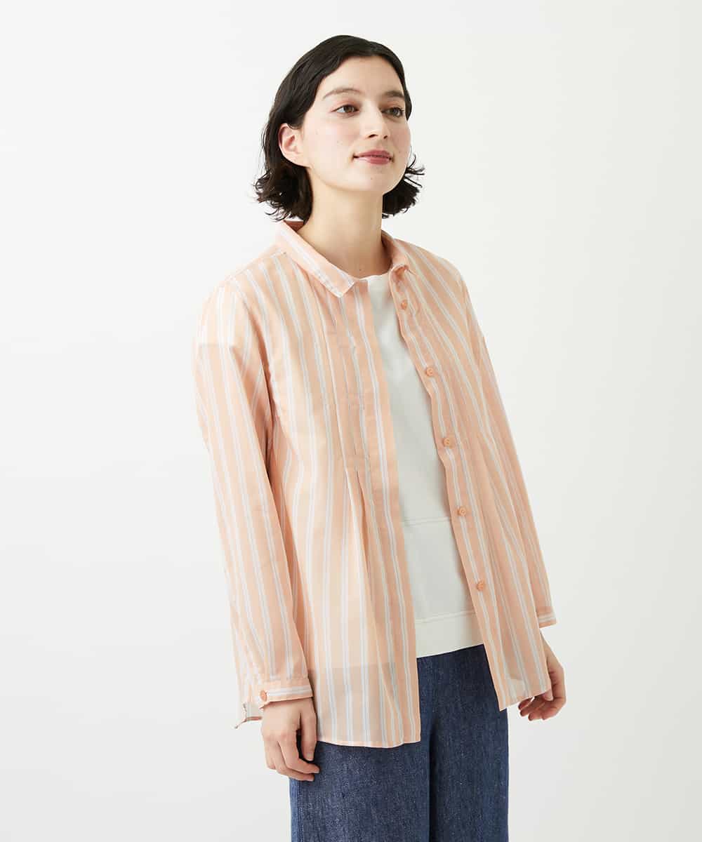 NHBGF86250 GIANNI LO GIUDICE(小さいサイズ) シアーストライプ前開きブラウス