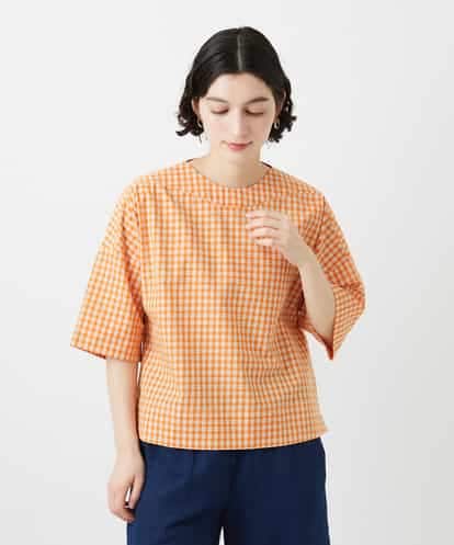 NHBGF87230 GIANNI LO GIUDICE(小さいサイズ) ステッチギンガムチェックプルオーバーブラウス