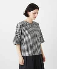 NHBGF87230 GIANNI LO GIUDICE(小さいサイズ)(メゾン ドゥ サンク) ステッチギンガムチェックプルオーバーブラウス カーキ