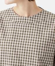 NHBGF87230 GIANNI LO GIUDICE(小さいサイズ)(メゾン ドゥ サンク) ステッチギンガムチェックプルオーバーブラウス カーキ