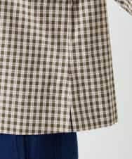 NHBGF87230 GIANNI LO GIUDICE(小さいサイズ)(メゾン ドゥ サンク) ステッチギンガムチェックプルオーバーブラウス カーキ