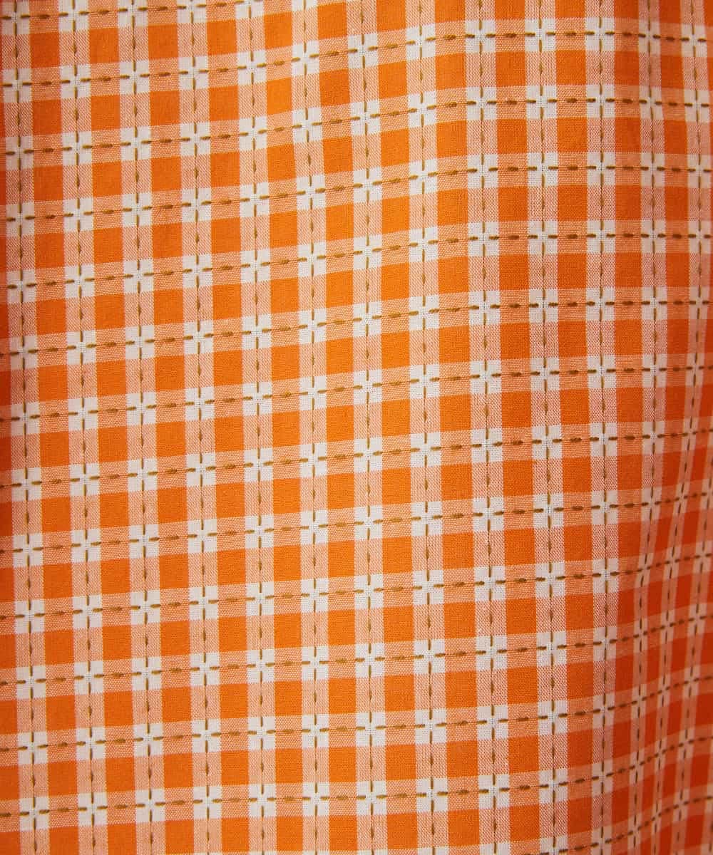 NHBGF87230 GIANNI LO GIUDICE(小さいサイズ)(メゾン ドゥ サンク) ステッチギンガムチェックプルオーバーブラウス カーキ