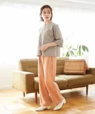 NHBGF87230 GIANNI LO GIUDICE(小さいサイズ)(メゾン ドゥ サンク) ステッチギンガムチェックプルオーバーブラウス カーキ