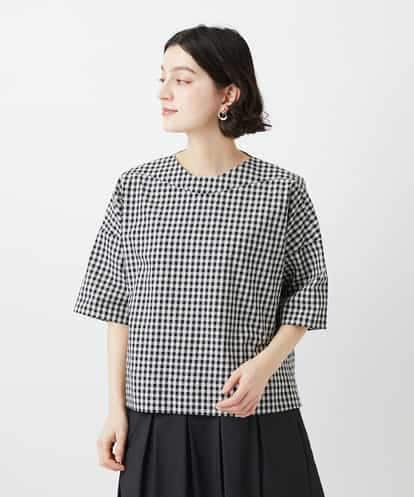 NHBGF87230 GIANNI LO GIUDICE(小さいサイズ) ステッチギンガムチェックプルオーバーブラウス