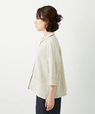 NHBGF88360 GIANNI LO GIUDICE(小さいサイズ)(メゾン ドゥ サンク) 千鳥格子柄リネンコットンブラウス ベージュ