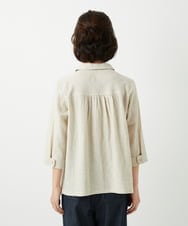 NHBGF88360 GIANNI LO GIUDICE(小さいサイズ)(メゾン ドゥ サンク) 千鳥格子柄リネンコットンブラウス ベージュ