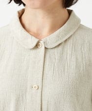 NHBGF88360 GIANNI LO GIUDICE(小さいサイズ)(メゾン ドゥ サンク) 千鳥格子柄リネンコットンブラウス ベージュ