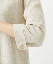 NHBGF88360 GIANNI LO GIUDICE(小さいサイズ)(メゾン ドゥ サンク) 千鳥格子柄リネンコットンブラウス ベージュ