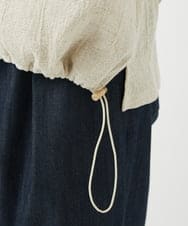 NHBGF88360 GIANNI LO GIUDICE(小さいサイズ)(メゾン ドゥ サンク) 千鳥格子柄リネンコットンブラウス ベージュ