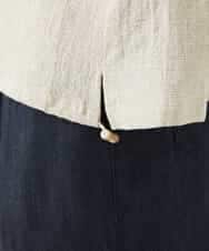 NHBGF88360 GIANNI LO GIUDICE(小さいサイズ)(メゾン ドゥ サンク) 千鳥格子柄リネンコットンブラウス ベージュ