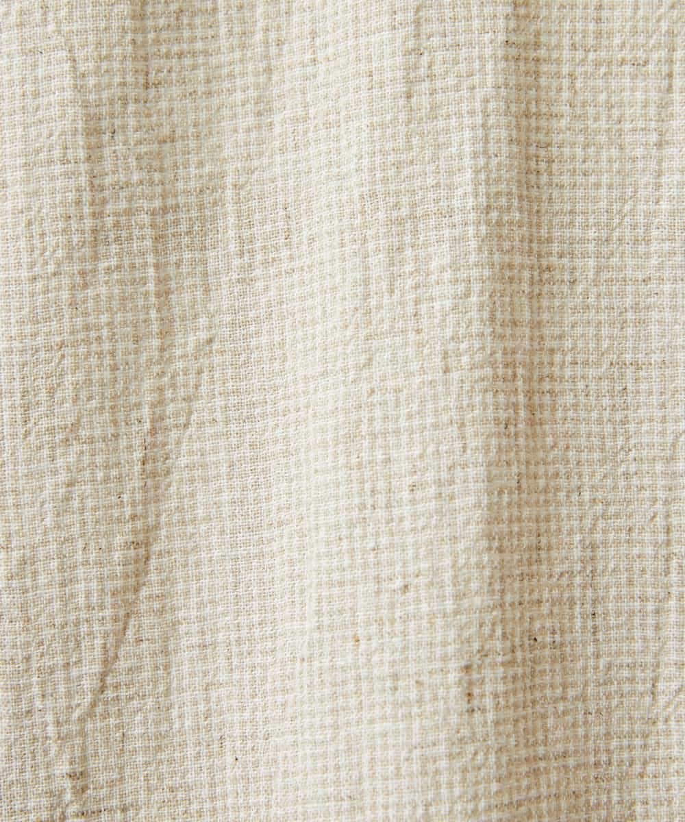 NHBGF88360 GIANNI LO GIUDICE(小さいサイズ)(メゾン ドゥ サンク) 千鳥格子柄リネンコットンブラウス ベージュ