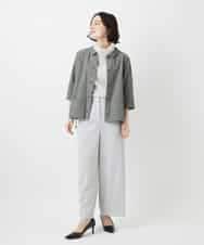 NHBGF88360 GIANNI LO GIUDICE(小さいサイズ)(メゾン ドゥ サンク) 千鳥格子柄リネンコットンブラウス ベージュ