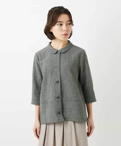 NHBGF88360 GIANNI LO GIUDICE(小さいサイズ) 千鳥格子柄リネンコットンブラウス