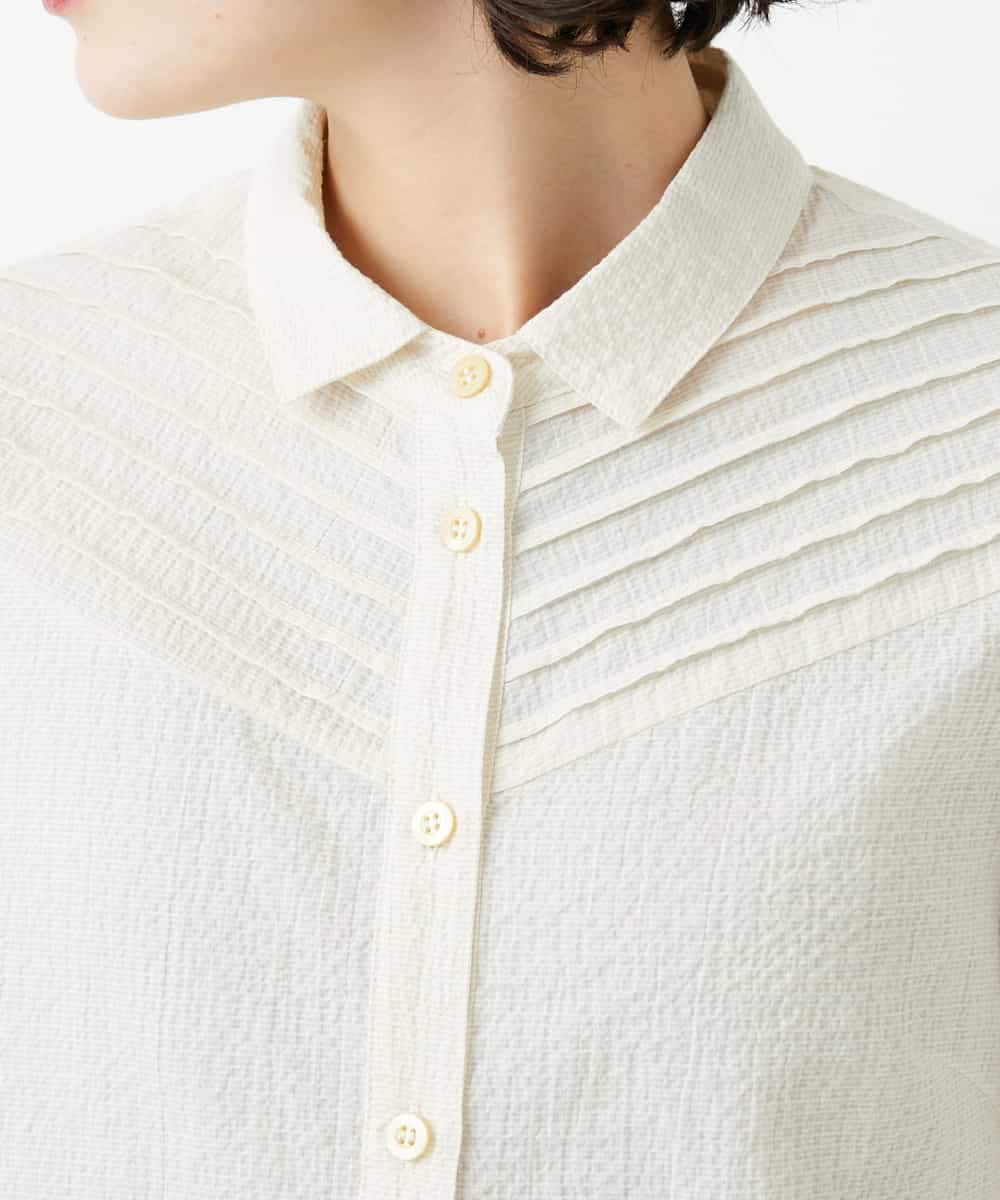 NHBGF89230 GIANNI LO GIUDICE(小さいサイズ)(メゾン ドゥ サンク) ピンタックブラウス オフホワイト