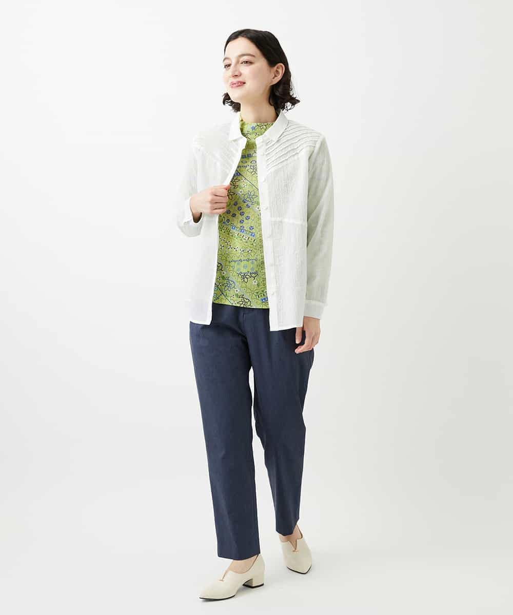 NHBGF89230 GIANNI LO GIUDICE(小さいサイズ)(メゾン ドゥ サンク) ピンタックブラウス オフホワイト